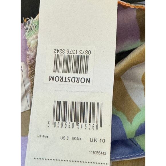 New ~ ASOS ~ Tie Front Floral Swirl Print Beach Crop Top Size 6 - Picture 7 of 9